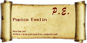 Popics Evelin névjegykártya